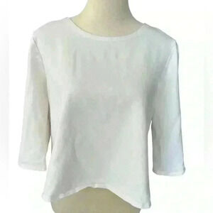 NOMMO Women’s White XL Shirt 3/4 Bell Sleeves Semi Cropped